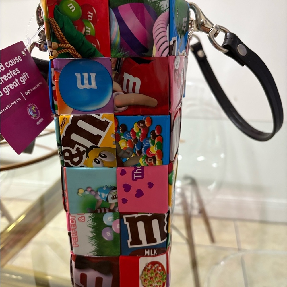 M&M'S Colorful Patchwork Tote Bag with Black Handles - Picture 2 of 5